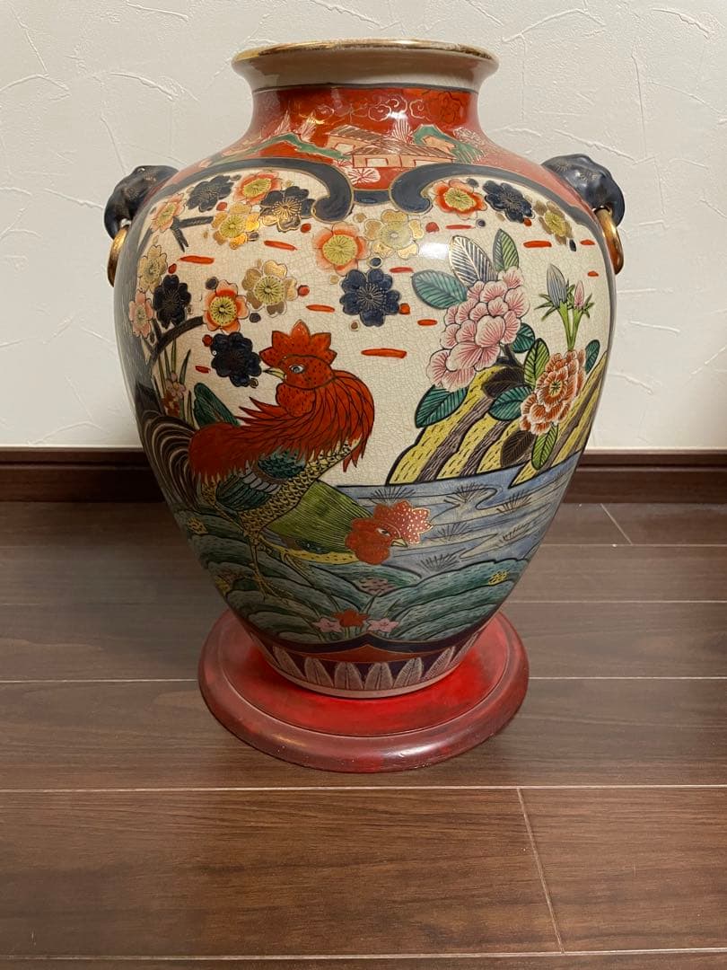 古伊万里　金蘭手様式大花瓶　花器　置物