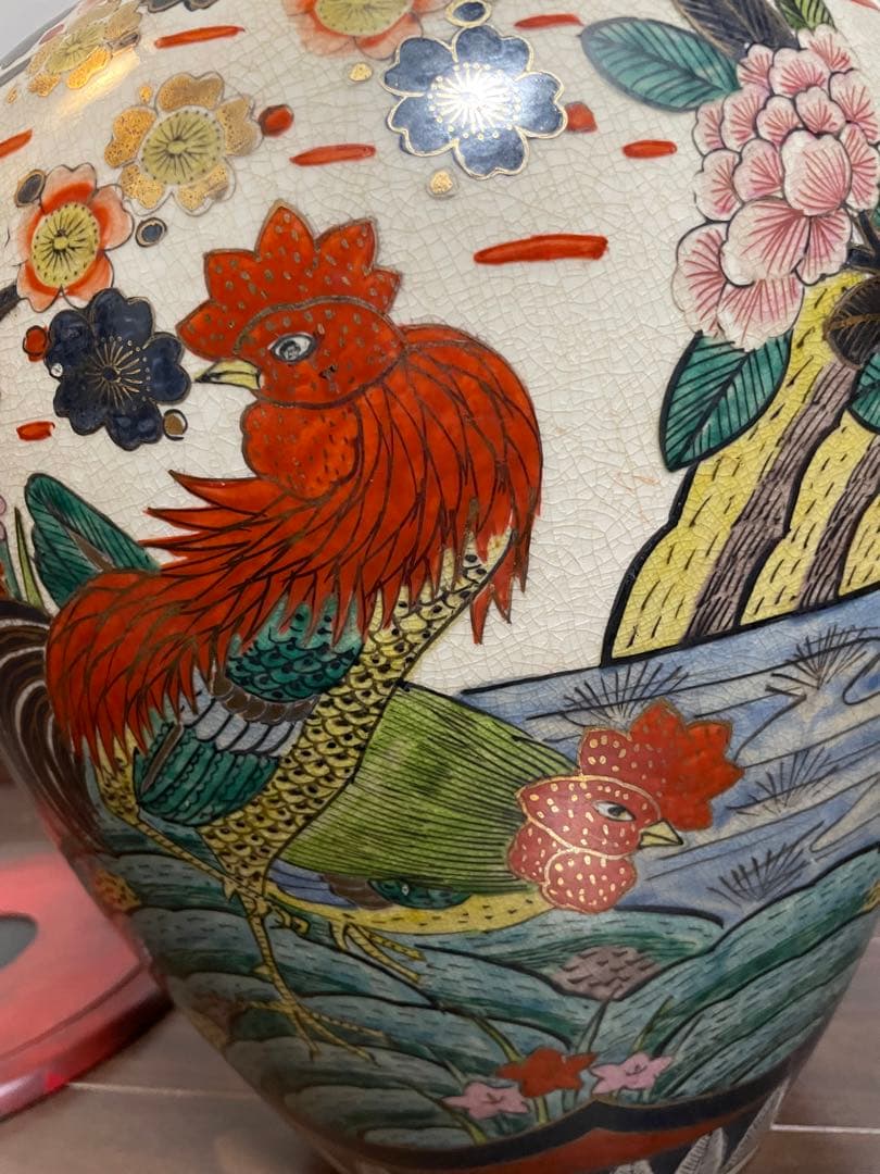 古伊万里　金蘭手様式大花瓶　花器　置物