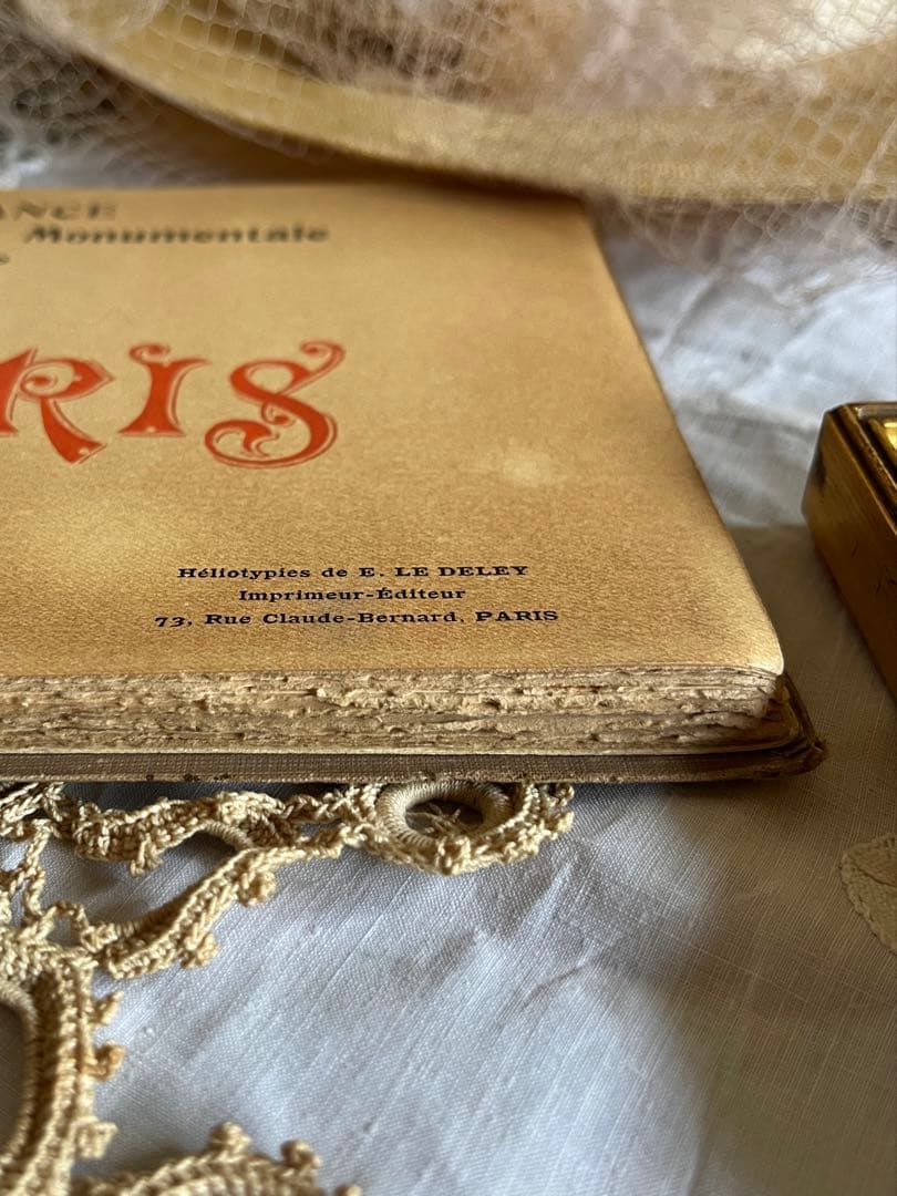 ◆フランスアンティーク1900年初頭パリ写真集ノートルダムルーヴル紙ものアルバム