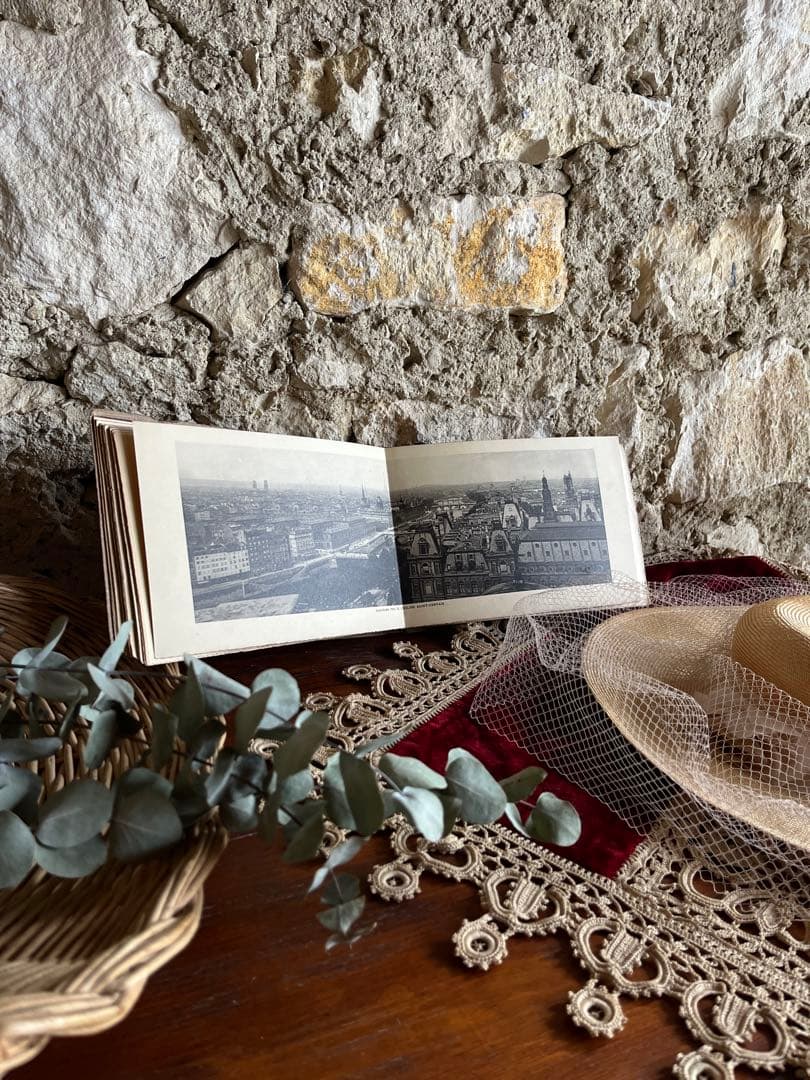 ◆フランスアンティーク1900年初頭パリ写真集ノートルダムルーヴル紙ものアルバム