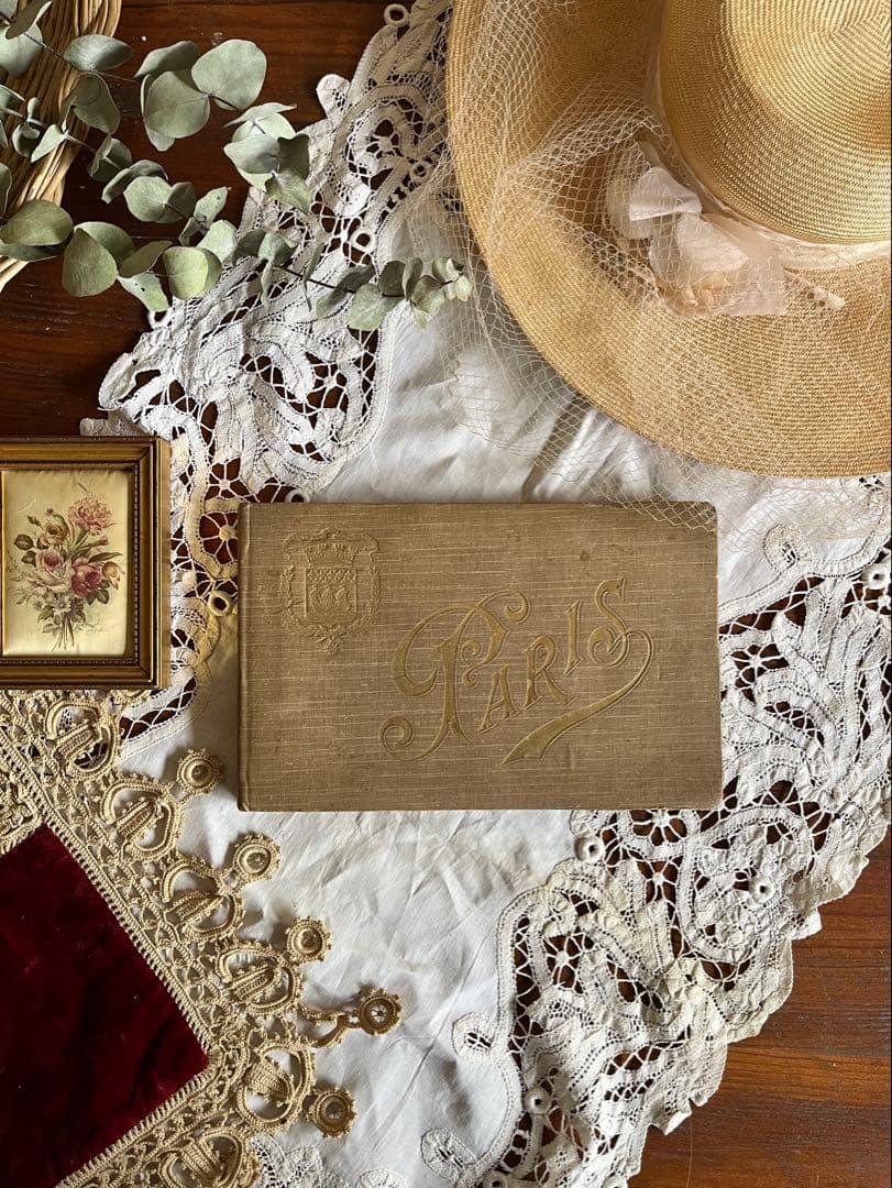 ◆フランスアンティーク1900年初頭パリ写真集ノートルダムルーヴル紙ものアルバム