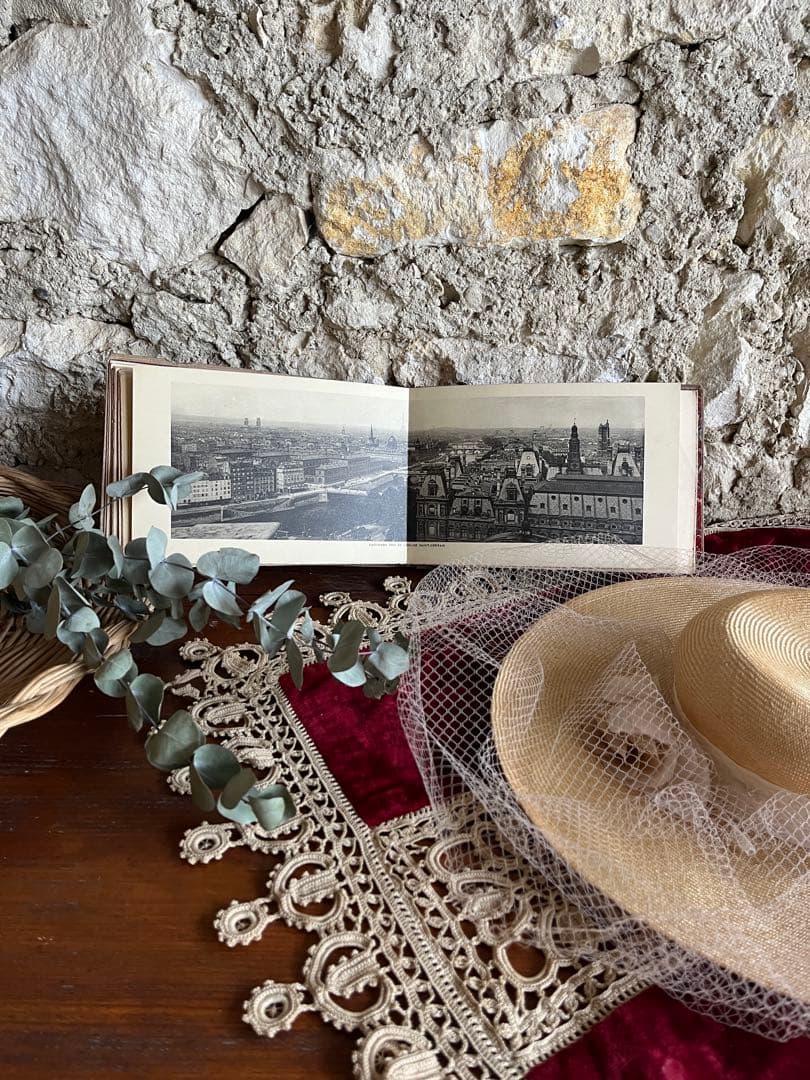 ◆フランスアンティーク1900年初頭パリ写真集ノートルダムルーヴル紙ものアルバム