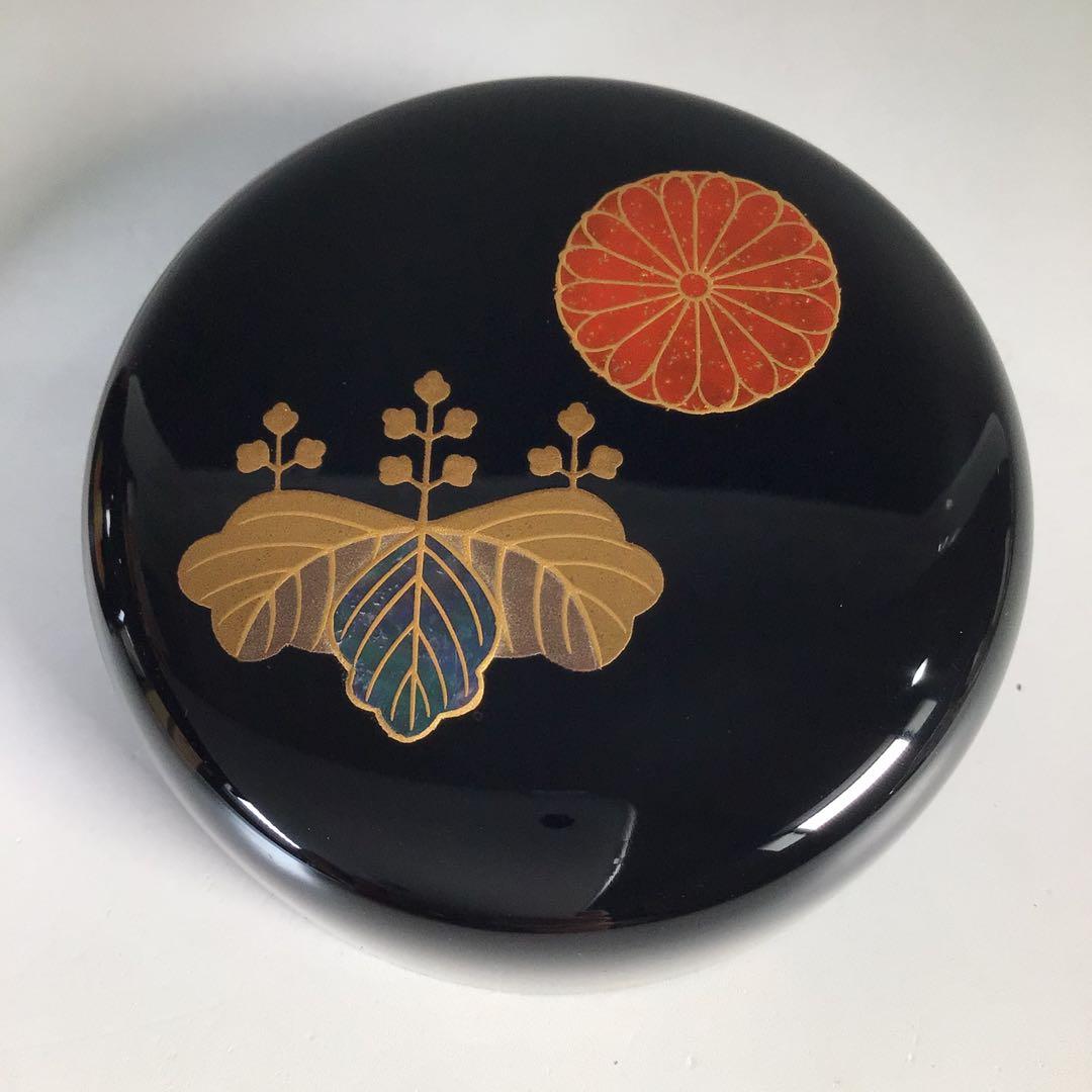 Ｍ９３０　棗　『中川秀甫作』『黒漆塗』『高台寺蒔絵』『中棗』　共箱　茶道具