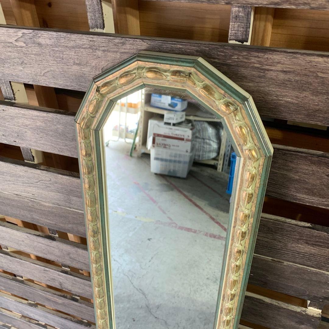 H476\" アンティーク 壁掛けミラー 姿見 240x1210ゴールド