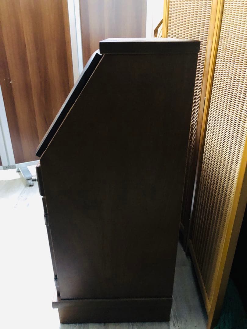 大雪木工　アンティーク　ライティングビューロー　木製　キャビネット　サイドボード