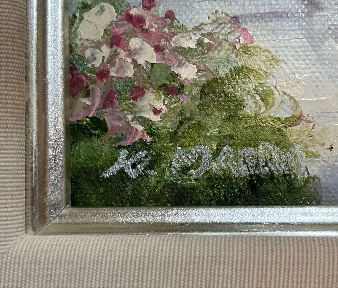 絵画・額縁・油絵・前田光一・ナポリ港・イタリア・F6号・美術品・インテリア・雑貨