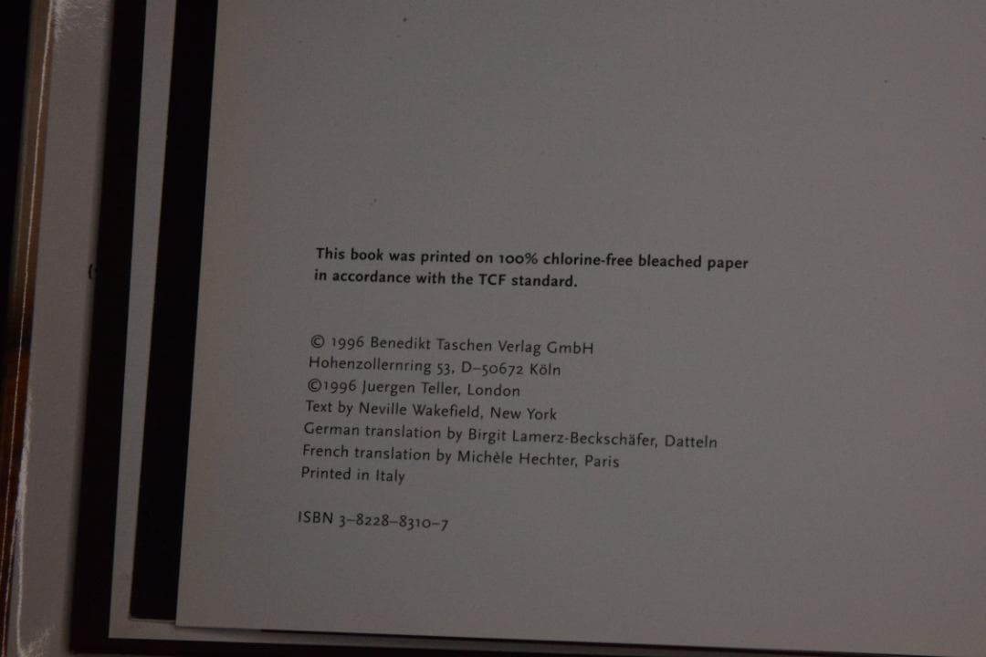【Juergen Teller】 Juergen Teller 1996年初版