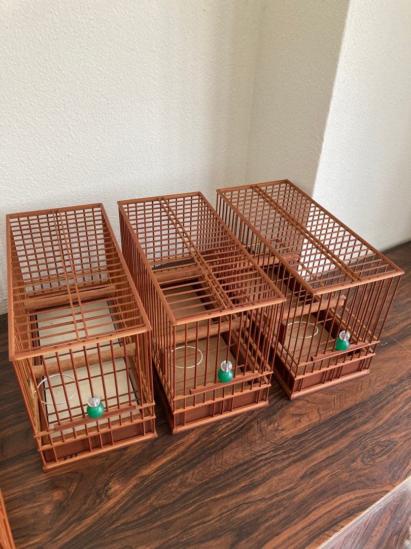 新品未使用品　竹細工　メジロ籠　鳥籠　屋久杉　寝かせ箱　セット