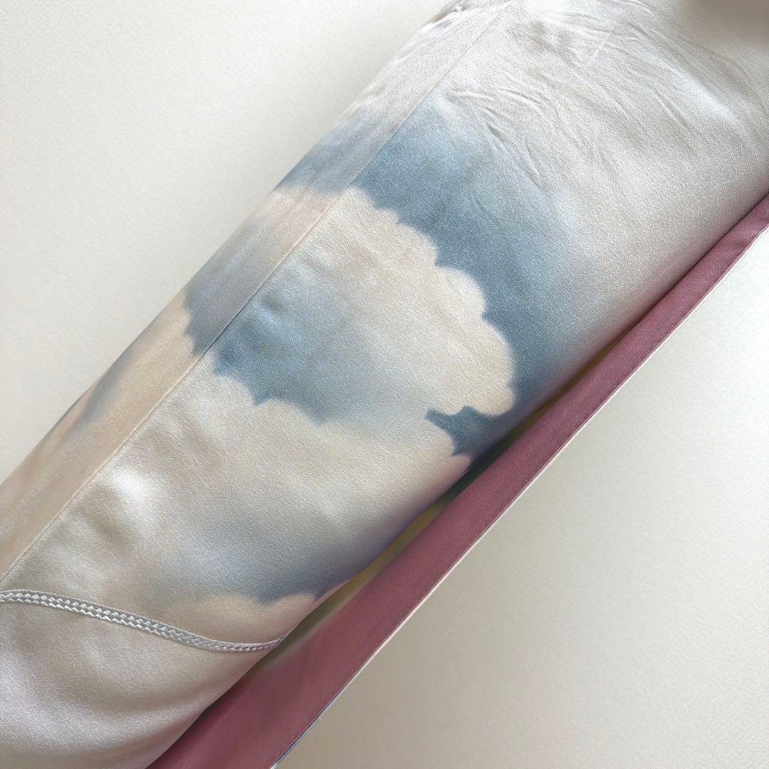 10 訪問着フルセット 正絹 淡い水色 ブルー 総刺繍 暈し染め 上品 シンプル