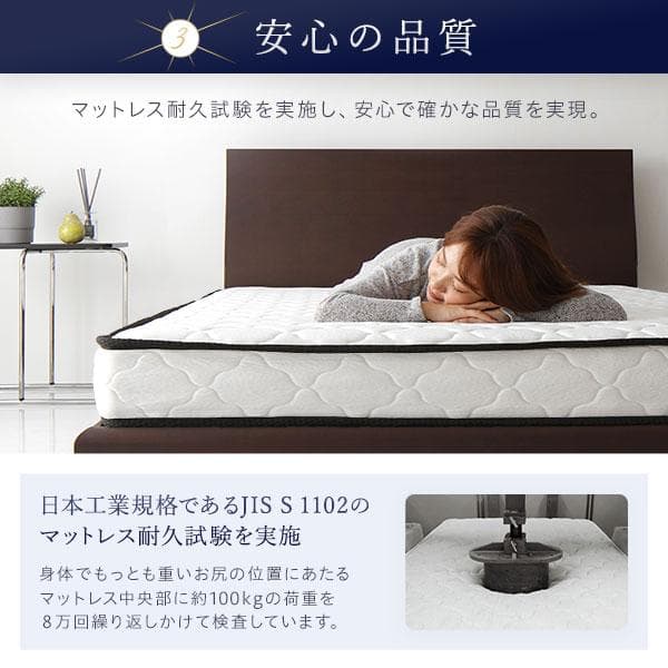 マットレス ボンネルコイル セミダブル 快眠 高密度 ニット生地 通気性1年保証