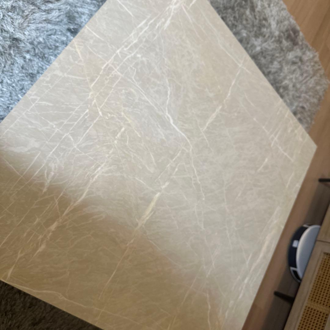 【LOWYA】ホワイトセンターテーブル 90x90