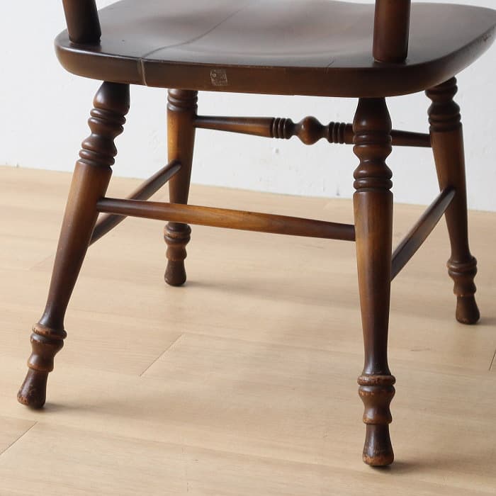 アンティーク 飛騨産業ウィンザーチェア ブナ材 キツツキ 無垢材②