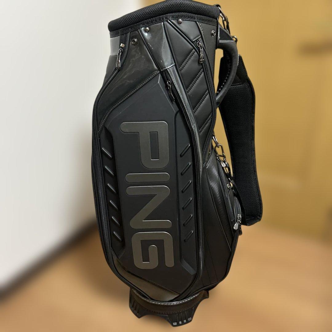 ぼ*ー様 ピンキャディバッグ　ブラック【良品】