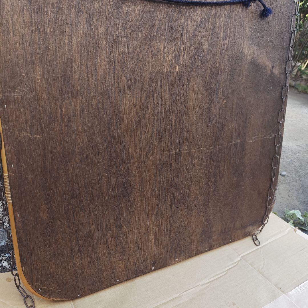 レトロ アールヌーボー様式 ステンドグラス 大型壁掛け鏡 ミラーH96.5㌢