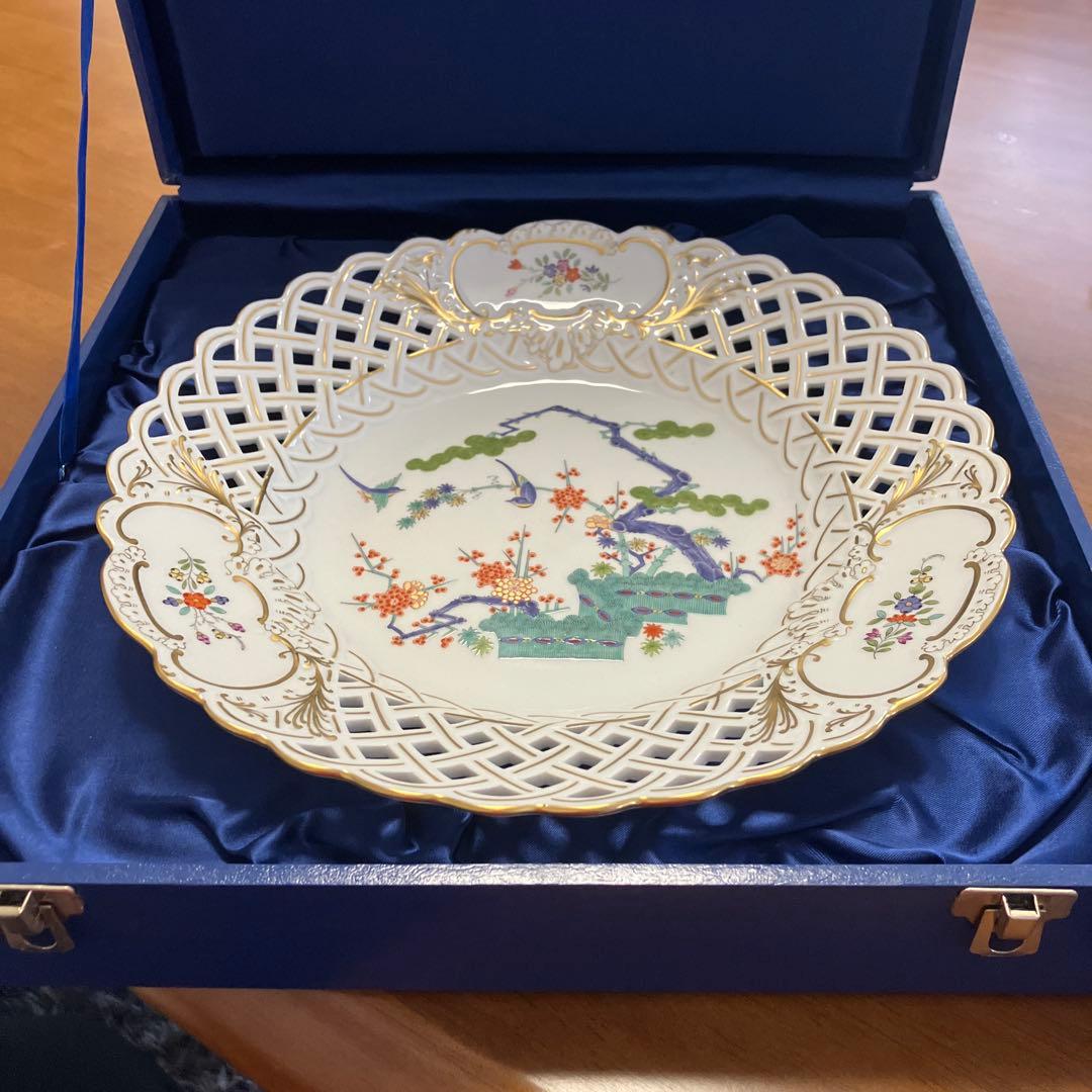 マイセン　大皿　柿右衛門様式　飾皿 シノワズリ　28.5㎝