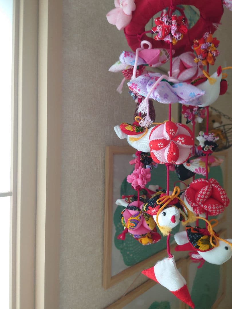 極美品　ハンドメイドひでばあちゃん作の縁起物のつるし雛　Ｎｏ．１