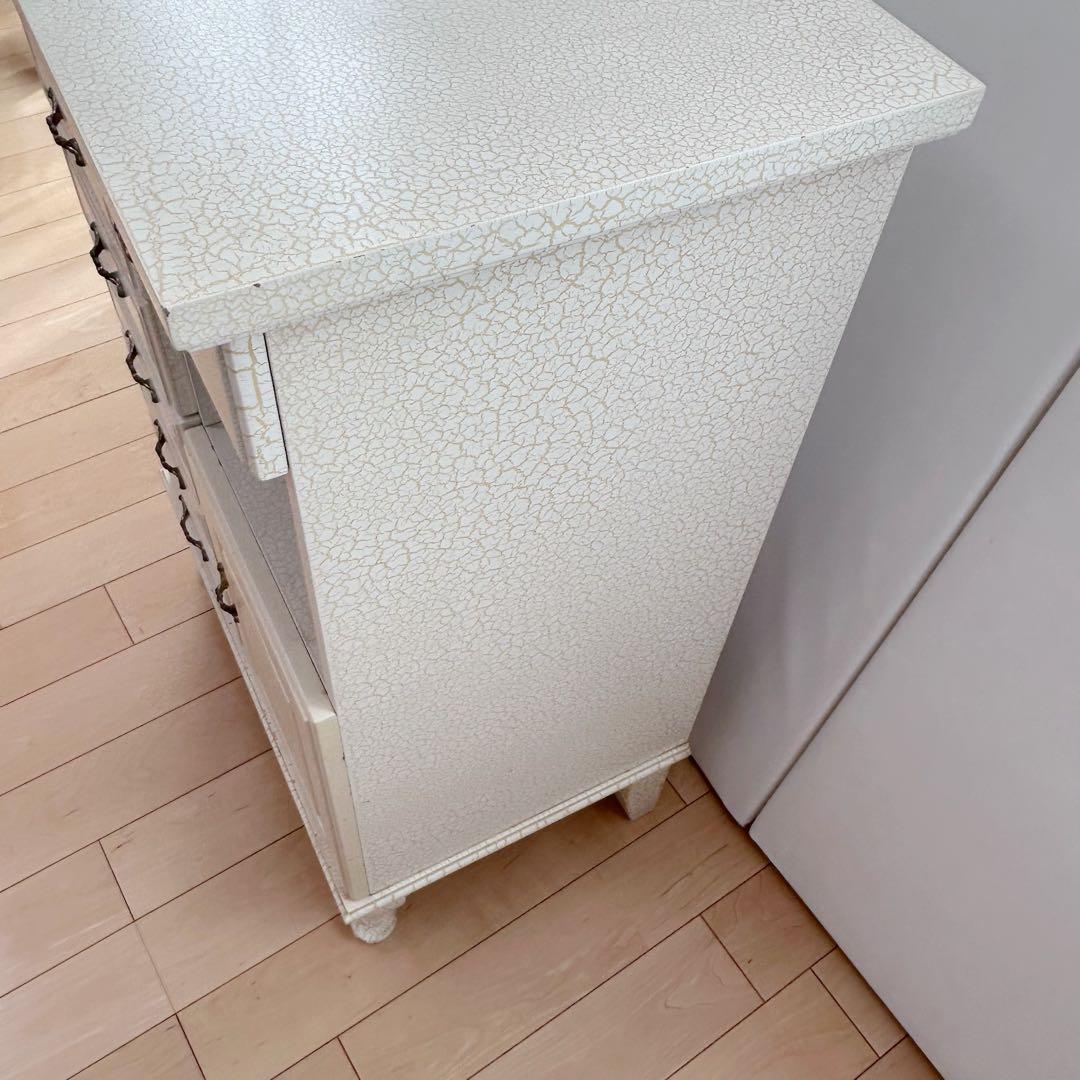 猫脚　フレンチアンティーク　クラック加工　姫家具　ロココ調　サイドチェスト　希少