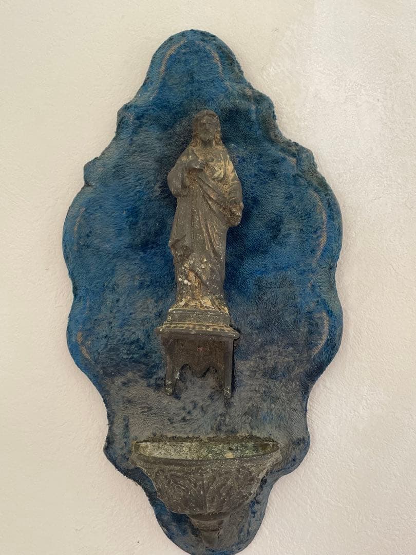 古い　キリスト　聖水入れ　フランスアンティーク