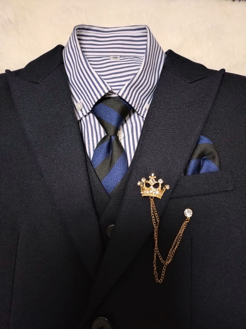 ワンダーファクトリー 140 男子 フォーマルスーツ　7点セット　ネイビー