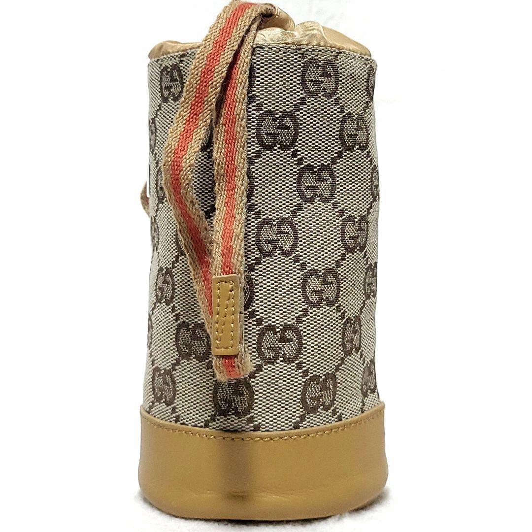 【美品】GUCCI　ボトルケース 水筒 GGキャンバス シェリーライン レザー