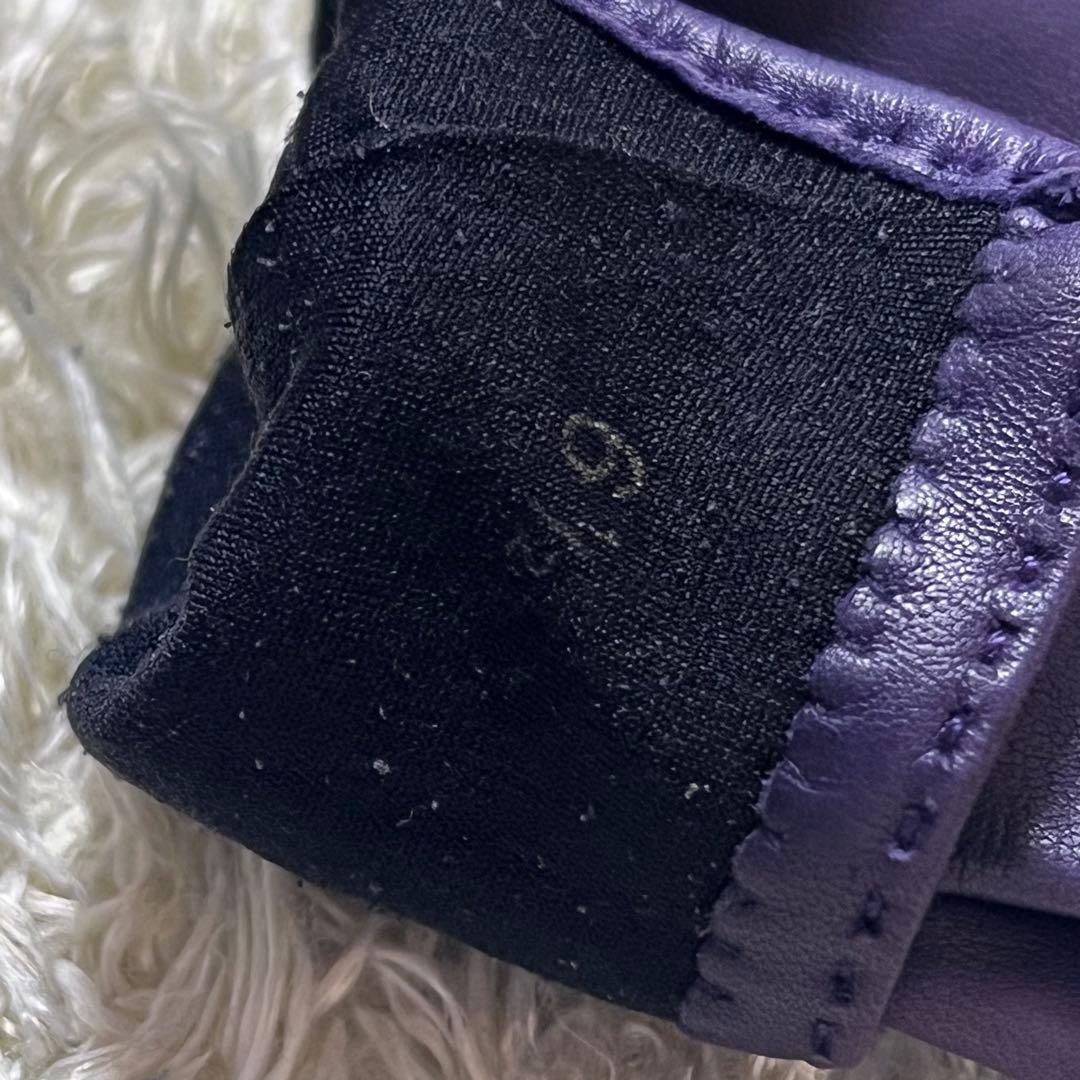 ☆美品☆エルメス　レザーグローブ　ケリー　羊革　パープル　6 1/2