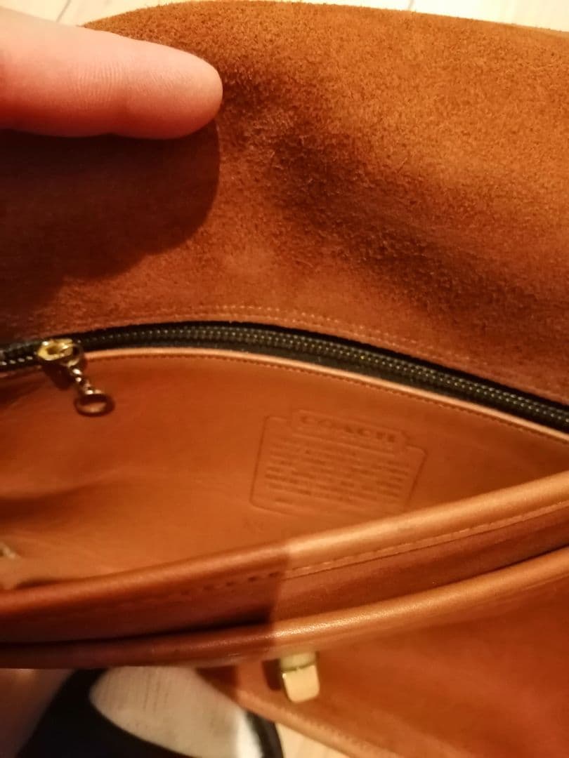 オールドコーチ　coach　ブラウンレザーショルダーバッグ　本革　アメリカ製