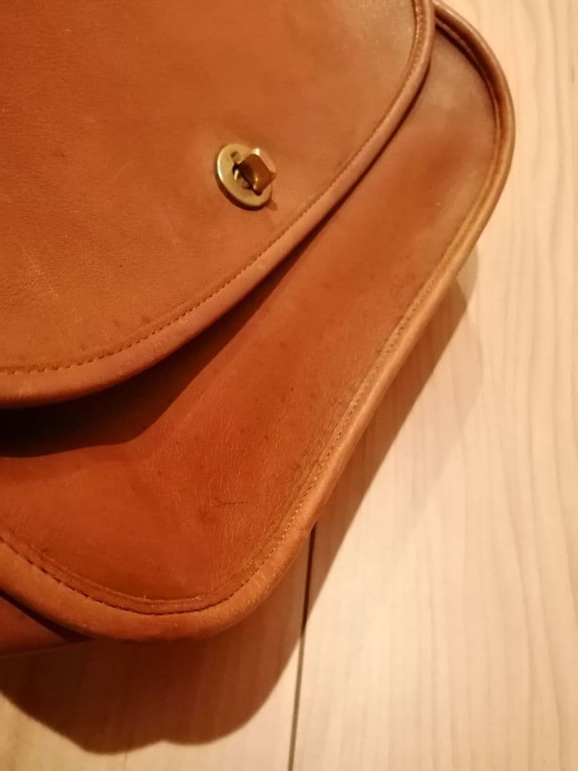 オールドコーチ　coach　ブラウンレザーショルダーバッグ　本革　アメリカ製