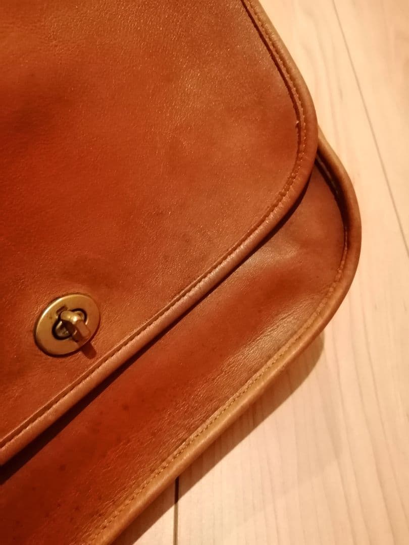 オールドコーチ　coach　ブラウンレザーショルダーバッグ　本革　アメリカ製