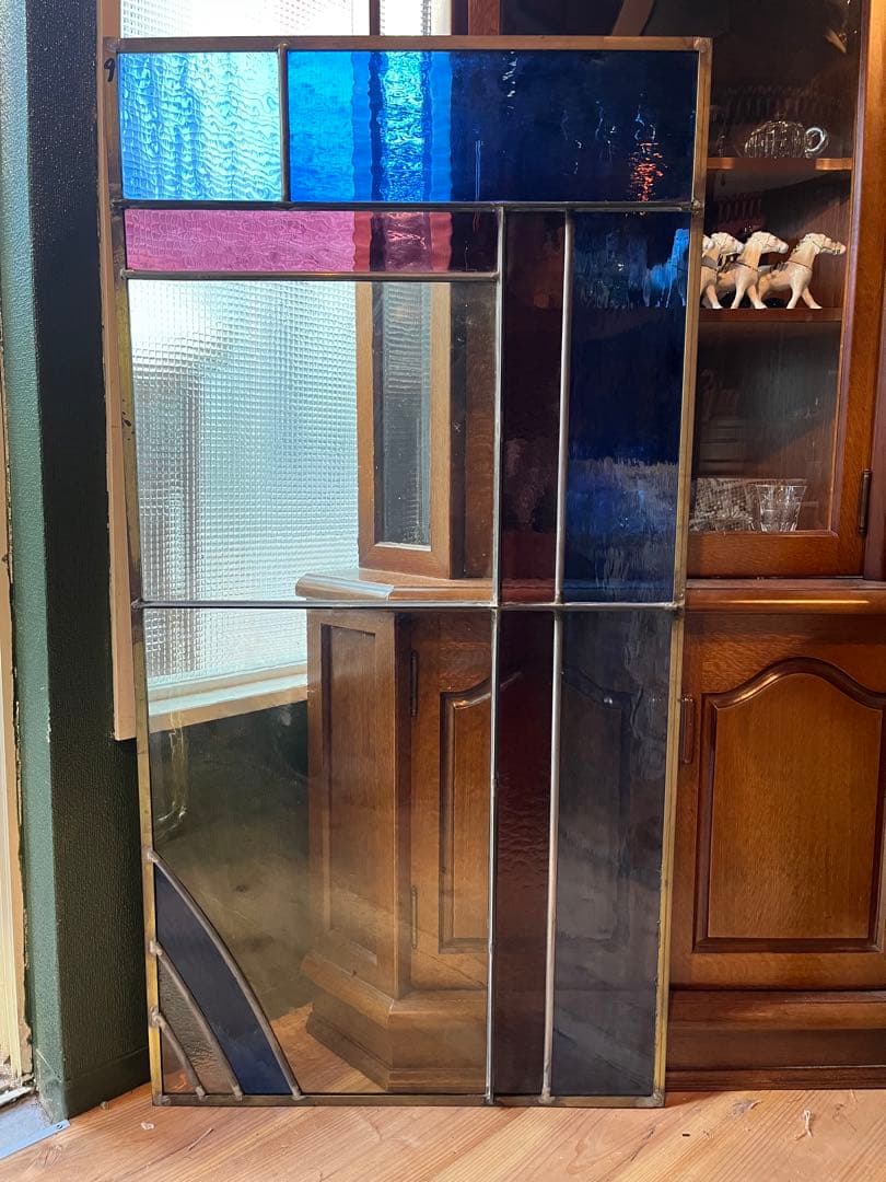 引き取り限定 ステンドグラス パネル 建具 窓 ステンドガラス アンティーク