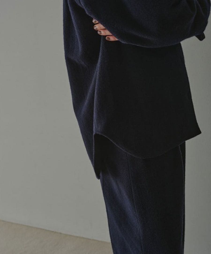 今期新品　ETRE TOKYO ウールツイルオーバーサイズシャツ　ネイビー