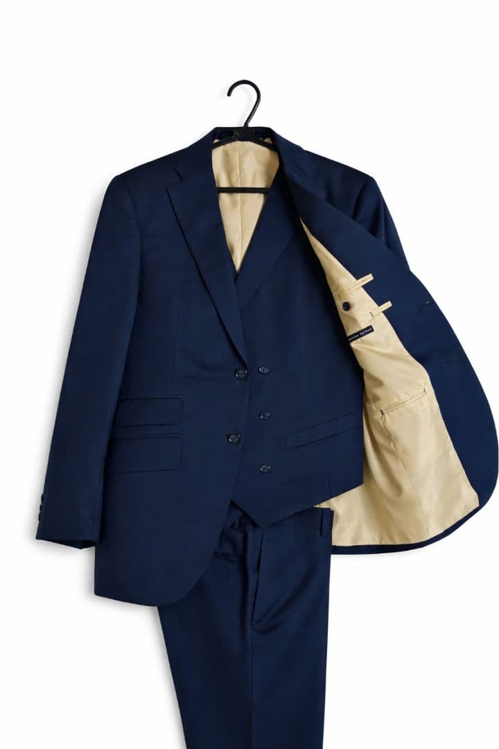 し*い様 麻布テーラー 3ピース フルオーダースーツ ネイビー 本切羽/AMF