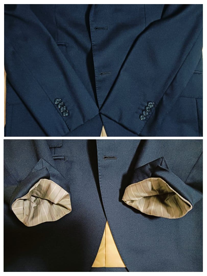 し*い様 麻布テーラー 3ピース フルオーダースーツ ネイビー 本切羽/AMF