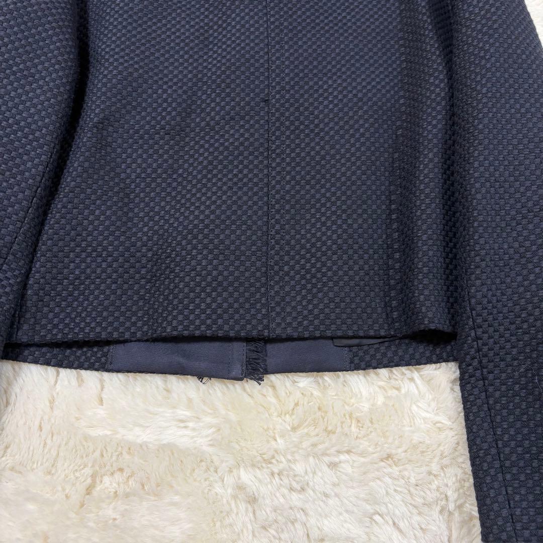 新品タグ付✨アナイ コットンプリペラポケットジャケット ネイビー ノーカラー