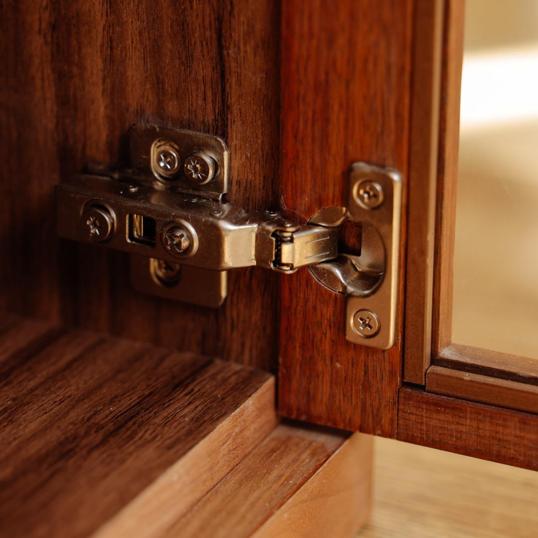 無印良品木製キャビネットガラス扉スリムウォールナット材突板2/2磯野タマさま専用