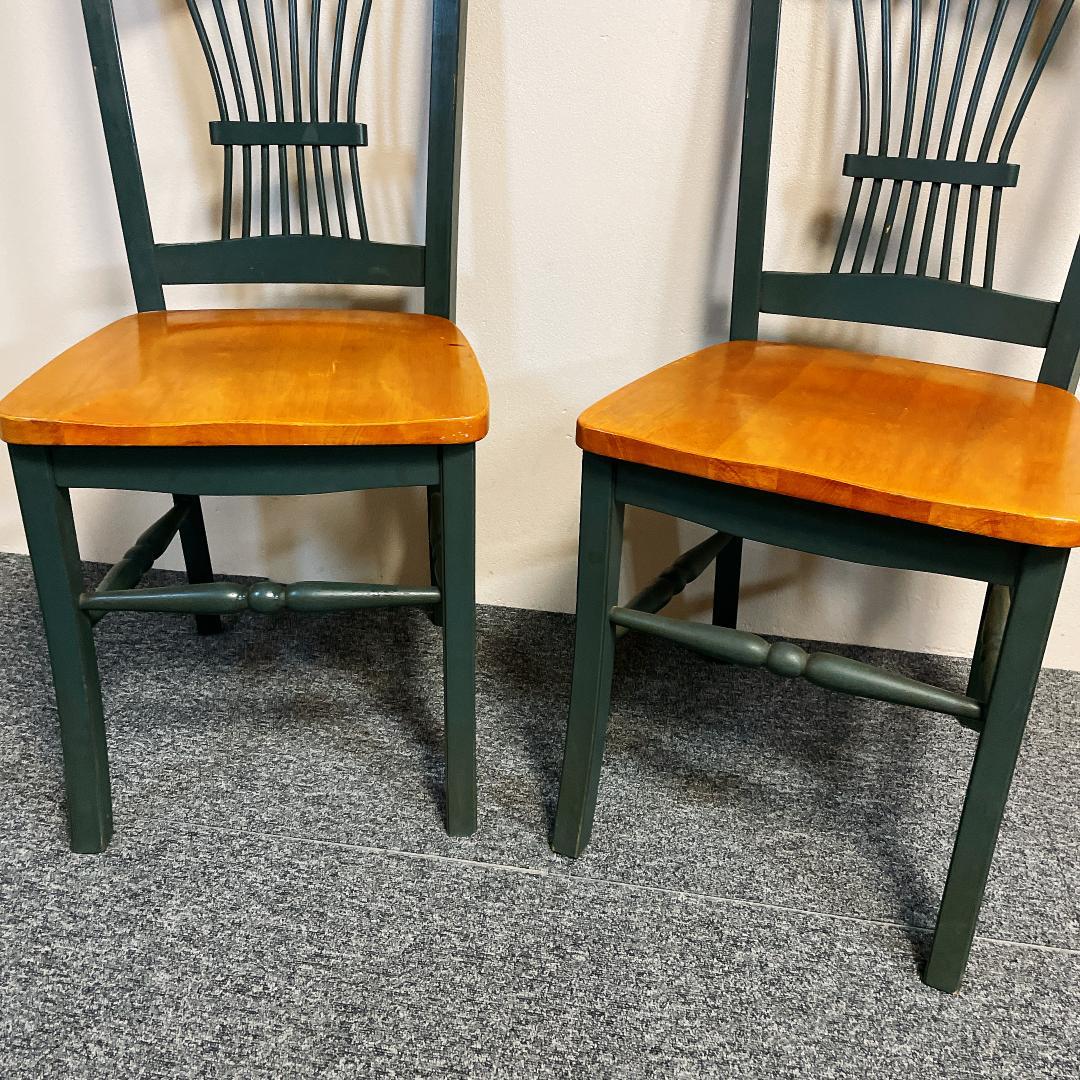 カントリースタイル　ダイニングチェアセット　シャビー　レトロ 2脚セット