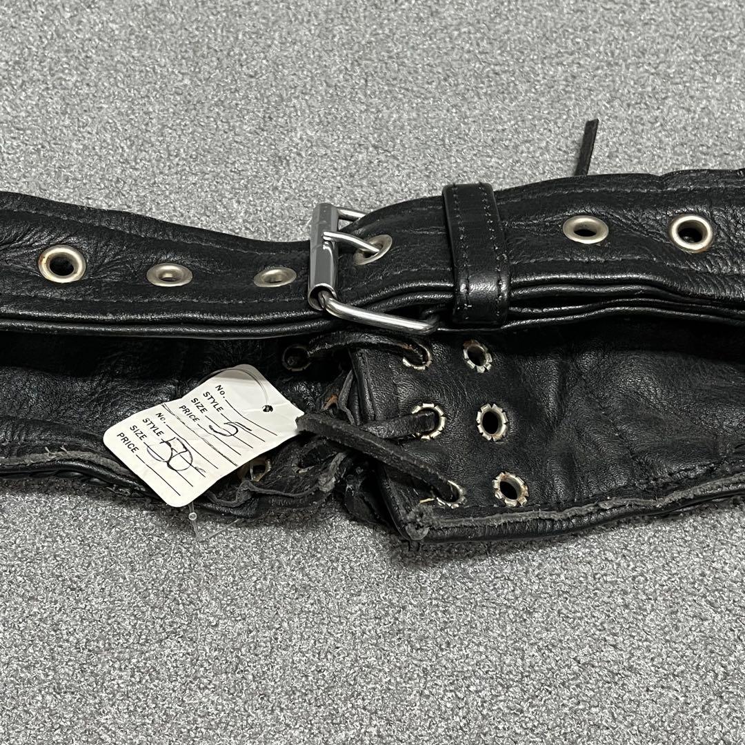 バイカー調 本革ロングフリンジ サイドZIP 裾スナップ S 調整可