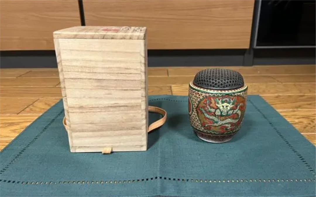 香炉　塚谷浅（竹軒）九谷焼
