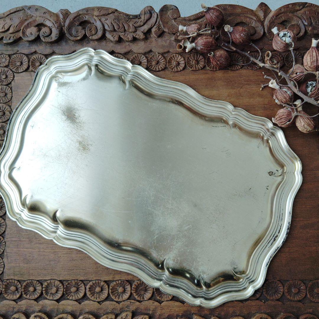 フランス　アンティーク 　シルバープレート製トレイ　インテリア雑貨　店舗什器