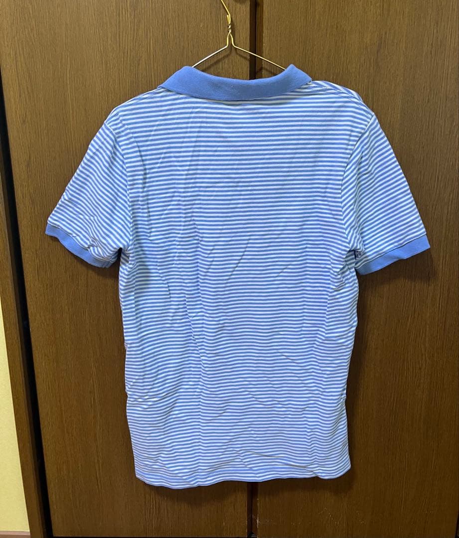 PRADA 青と白のストライプ ポロシャツ