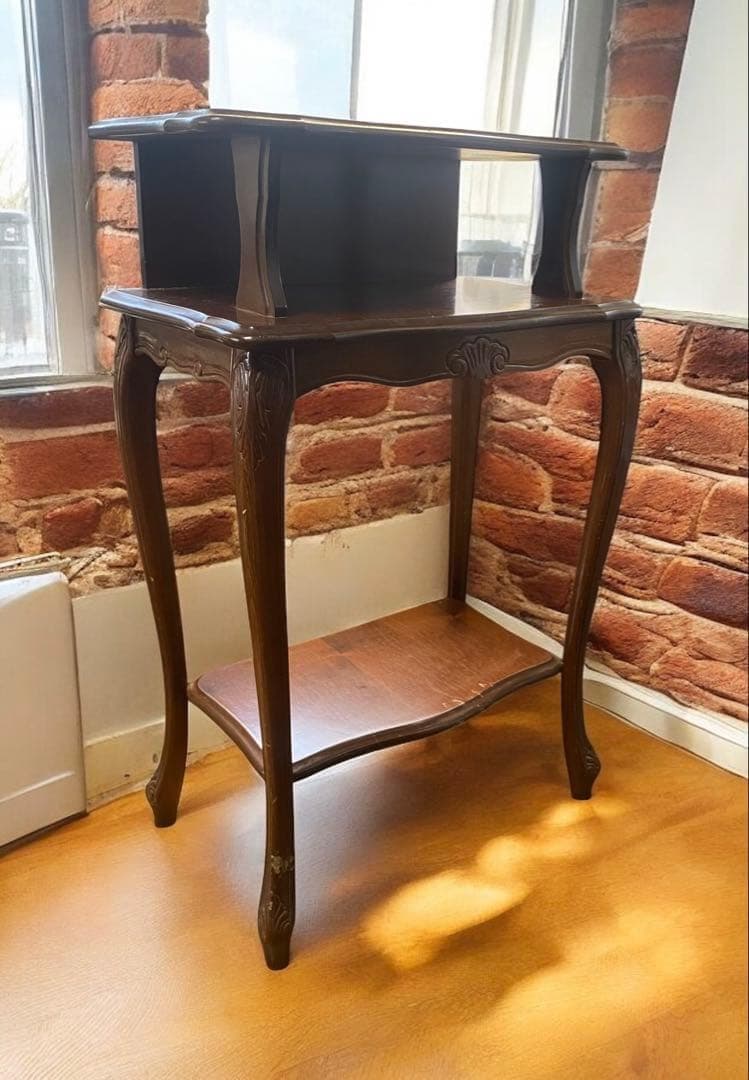 イタリア製アンティーク　猫脚コンソールテーブル　サイドテーブル　電話台