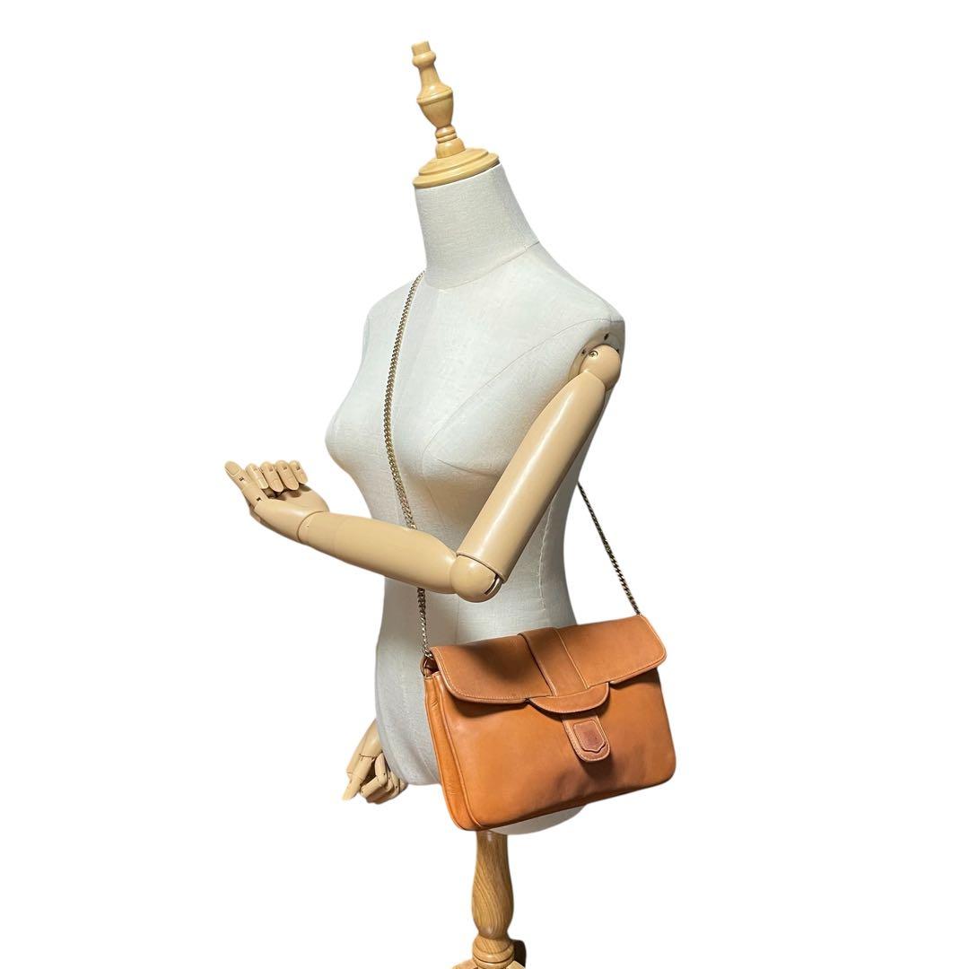 バッグ CELINE Vintage Chain Shoulder Bag Brown