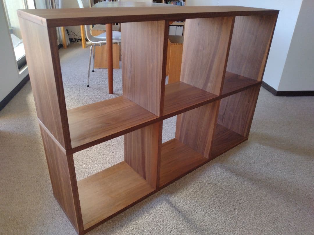 【美品】MUJI無印良品 スタッキングシェルフ3×2/ウォルナット材/ラック棚