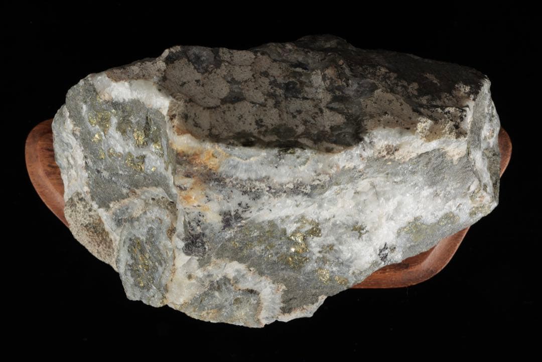 佐渡 金鉱石 原石 標本 鑑賞石 水石 天然石 自然石 飾石 台座付 2135g