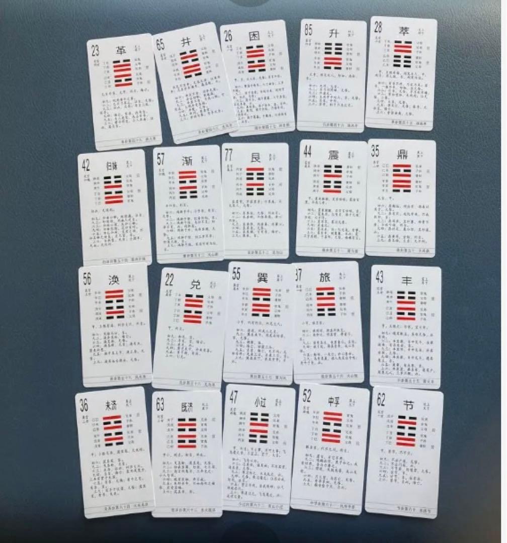 易 占法の秘伝 柳下尚範著　易経・易占・六十四卦カード(80枚拡大版) 易断