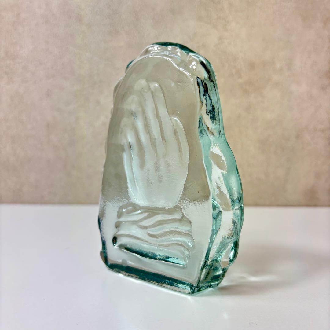 ガラス製のハンドオブジェ ミッドセンチュリー ポストモダン ヴィンテージ