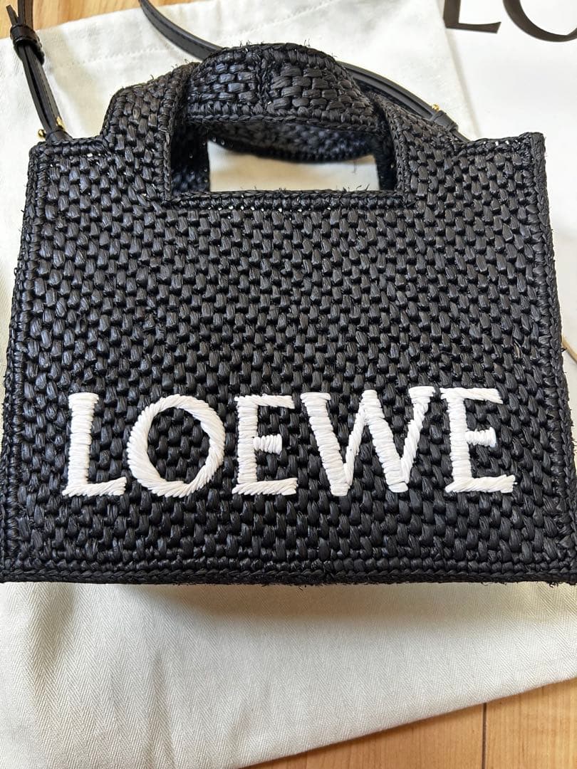 Anna　ロエベ　フォントトートミニ　ラフィア　正規品