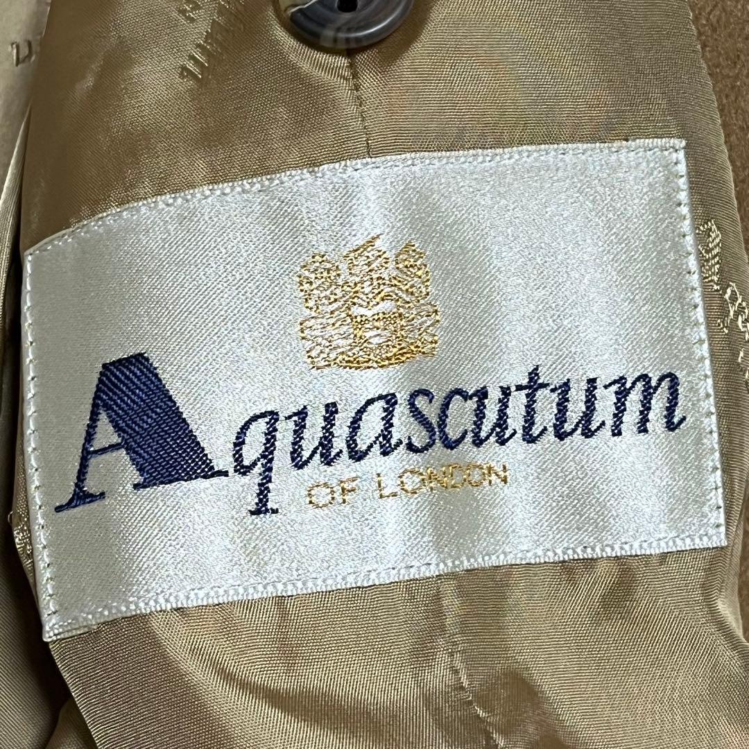 【カシミヤ100%】アクアスキュータム　ダブルテーラードジャケット　金ボタン　M