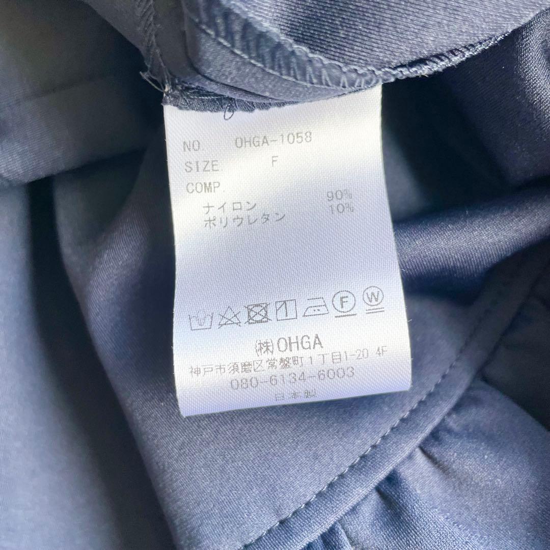 美品✨現行✨OHGA MASHUMALO TOPS ブラウス ティアード　紺