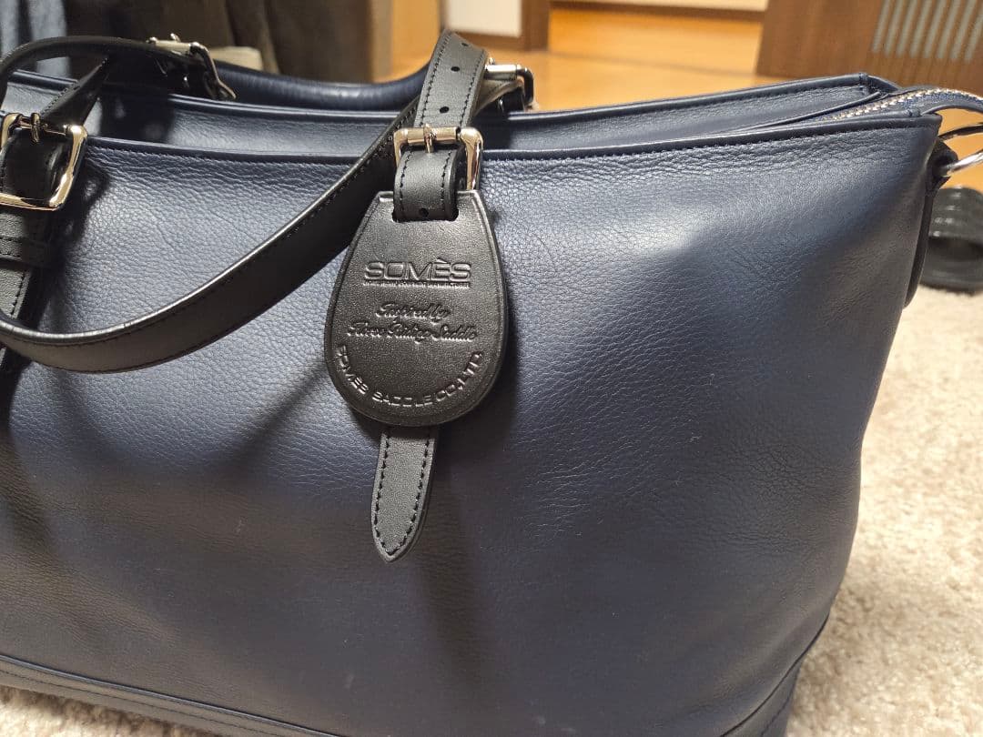 ソメスサドルボストンバックネイビー