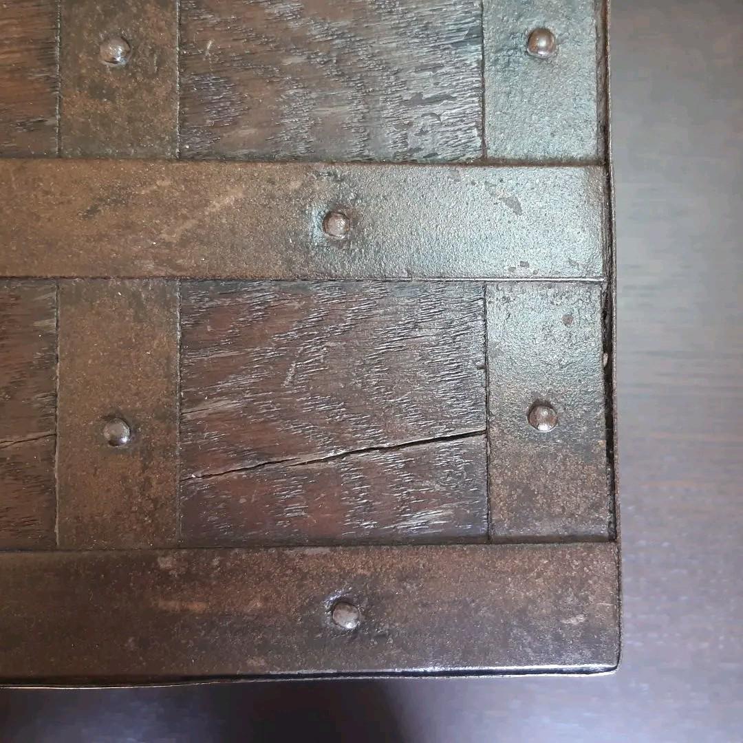 骨董品　江戸明治初期　 鉄枠木箱